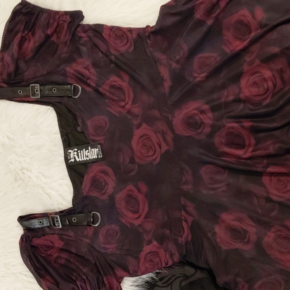 KILLSTAR 3XL EBON ROSE SHORT SLEEVES RED ROSES HAS POCKETS - Picture 14 of 17